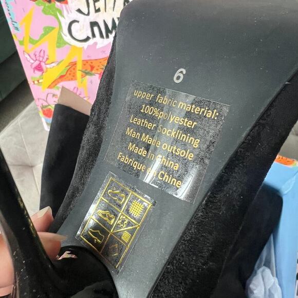 NEW Jeffrey Campbell Black Lace Up Thigh High Boots Size 6 - Picture 5 of 5